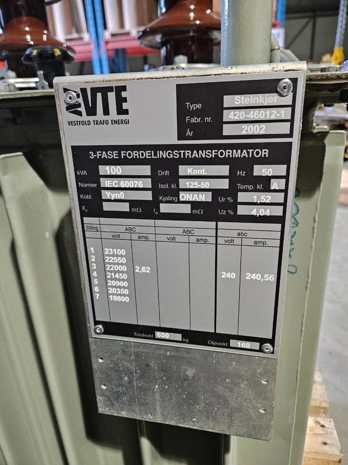 100kVA - 22 / 0,24kV